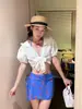 Traje de Baño Bikini Falda Dividida Pura y Dulce Estilo Francés Juego de Cuatro Piezas con Cubre-traje de Manga Larga, Protección Solar y Diseño Conservador para Aguas Termales