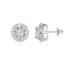Brincos de Prata 925 com Moissanita Cor D High-End Versáteis Brincos Totalmente de Diamante Acessórios de Brinco Simples e Modernos de Nicho Europeu e Americano