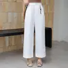 Pantalones Cropped de Pierna Ancha con Cintura Elástica para Mujer Petite, Nuevo Estilo Verano 2026, Corte Holgado, Caída Suave, Adelgazantes, Pierna Recta, Casual