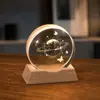 Lámpara de noche de cristal para escritorio, adorno creativo de cristal, lámpara ambiental de mesita de noche, pequeño regalo para maestros en la ocasión del inicio de clases