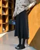 Falda media de lana gris súper bonita para mujer otoño 2026 invierno nueva de cintura alta línea A dobladillo grande falda de acetato y lana