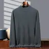 Novo Suéter Masculino 100% Caxemira Outono/Inverno 2026, Gola Alta Dupla Camada, Suéter de Tricô Tamanho Grande, Camada Base