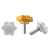 Tornillos de Forma de Flor de Ciruelo Amarillos y Blancos de Giro Manual, Tornillos de Cabeza Plástica Hexagonal, Pernos de Mango Plástico con Forma de Estrella, Tornillos de Perilla M4-M10