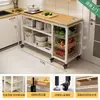 Estante de almacenamiento para cocina, cesta multifuncional para verduras, encimera de corte, estante de almacenamiento para microondas y utensilios de cocina, gabinete lateral, mesa multicapa
