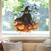 Yanxi YX-JD0174 Pegatinas Transfronterizas de Halloween, Sin Adhesivo, Removibles, Espantapájaros, Cabeza de Calabaza, Murciélago, Pegatinas Electrostáticas