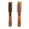 Pente de Cerdas de Javali Resistente a Altas Temperaturas Três Fileiras Cauda Pontiaguda Coque de Cabelo Maquiagem Pente para Cabelo de Noite Pente Dobrável Pente para Pentear