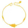Pulseira de Abóbora Dourada Escovada Semelhante à da Loja de Ouro Puzuo, Nova Pulseira Versátil de Luxo Leve Retro Chinesa de Alta Qualidade