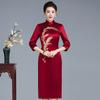 Vestido de novia de madre primavera y verano 2024 nuevo cheongsam de boda de suegra feliz de mitad de año vestido de noble joven