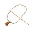 Directamente del fabricante: Pulsera Bodhi Estrella y Luna Natural, Cuentas de Oración de Círculo Único, Collar con Colgante, Material de Hainan, Blanco Liso, Alta Densidad