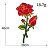 Parche Bordado de Flor de Rosa Ampliada de Alta Venta para Computadora Tela Bordada de Boutique Parche Bordado Sin Costuras Lentejuela Adhesivo Termofusible Parche DIY