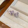 Pendientes Cuadrados Geométricos de Circonita Púrpura Tridimensionales para Mujer 2025 Nuevo Diseño de Primavera Pendientes Elegantes Pendientes de Nicho de Lujo Ligero