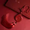 Colgante para Coche de Dinero de Cinco Emperadores de Cinabrio de Alto Contenido Adornos Colgantes de Nudo Chino Tejidos a Mano Accesorios para Coche Decoraciones de Seguridad