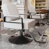 Silla de Salón Reclinable con Altura Ajustable para Cortes de Cabello, Giratoria y Adecuada para Teñido de Cabello, Hecha de Acero Inoxidable
