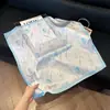 Lenço de Seda 70 Quadrado Estilo Coreano Moda Versátil Profissional Seda Artificial Pequeno Lenço de Pescoço Retrô Estampado de Bolinhas Lenço de Seda para Mulheres