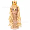 Cosplay Super Mary Mario Bridget Princesa Corona Dorada Guantes Blancos Pendientes Estrella Estrella Palo Set