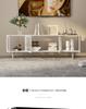 Mueble de TV de Hierro de Lujo para Entrada Nórdica Estilo Japonés Pequeño Apartamento Sala de Estar Mueble Bajo Multifuncional Gabinete de Almacenamiento de Vidrio Templado