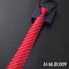 Corbata Formal de Negocios para Hombre con Cremallera Rayas Azules Negra Fácil de Usar Corbata de Jalar para Boda 8 cm de Ancho