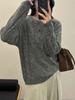 Suéter de Mohair Tejido Estilo Coreano para Mujer, Nueva Moda Primavera y Otoño 2026, Elegante, Holgado, Adelgazante, Prendas de Abrigo, Suéter
