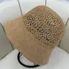 Chapéu de Pescador Vazado Primavera e Verão, Chapéu Moderno de Sombreamento e Proteção Solar, Chapéu Bucket de Tricô Feminino Estilo Japonês, Estilo Ins para Adultos