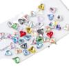Rhinestones para Uñas K9 Rhinestones Multifacéticos Corazón de Melocotón Inclinado Rhinestones de Punta Inferior Decoración de Corazón Accesorios para Uñas Rhinestones de Cristal Aurora