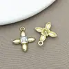 1 Colgante de Aleación con Forma de Flor de Trébol de Cuatro Hojas Cuadrado Recubierto de Diamante Accesorios de Joyería para Pendientes Collar Pulsera Hechos a Mano DIY