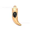 Venta Caliente Transfronteriza Acero Inoxidable Chapado en Oro Retro Francés Multicolor Piedra Natural Daga Colgante Joyería Accesorios Colgante Venta al por Mayor