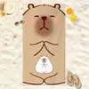 Toalha de Praia Capivara Novo Modelo Transfronteiriça, Toalha de Banho Capivara Fofa, Toalha com Estampa de Desenho Animado de Fibra Ultrafina de Secagem Rápida