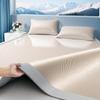 Sábanas de Verano de Seda de Hielo Pieza Única 2025 Nuevo Tapete Sábanas Dormitorio Individual Funda de Almohada Juego de Tres Piezas Tapete Lavable a Máquina