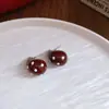 Aretes Ovalados de Acrílico con Patrón de Aguja Plateada, Aretes Sencillos Retro de Alta Gama, Casuales y Versátiles, Aretes Elegantes para Mujer