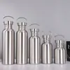 Amazon Acero inoxidable 304 Taza de agua de una sola capa conveniente para exteriores Ciclismo Montañismo Tetera Todo acero Botella de agua de boca ancha americana