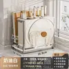 Almacenamiento de cuchillos de cocina 5 en 1 portacuchillos palillos multifuncionales tabla de cortar organizador de cuchillos para tapas de ollas integrado