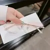 Gafas Sin Montura para Miopía para Mujer Se Pueden Equipar con Lentes Graduados, Lentes Fotocromáticos, Monturas de Gafas Ultraligeras Sin Montura Anti Luz Azul