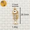 Serie Hueso de Pescado Accesorios para Joyería de Goteo DIY Colgante Individual de Aleación Accesorios para Funda de Teléfono Móvil Cuerda de Mano Linda Japonesa Colgante