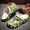 Nuevos Zuecos con Estampado de Camuflaje Transfronterizos para Uso al Aire Libre, Zuecos de Playa de Punta Cerrada, Zapatos de Pareja, Sandalias, Zapatos de Moda para Hombre y Mujer
