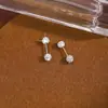 Brincos Studs Minimalistas Delicados de Diamante em Formato de Haltere de Alta Qualidade, Design de Luxo Leve Nicho do Instagram Brincos Espirais para Mulheres