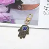 Chaveiro vintage de óleo pingando de mão de Fátima, pingente de olho de diabo de peru com óleo pingando, decoração de pingente de chave
