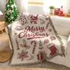 Manta de Algodón para Sofá Teñida en Hilo de Navidad Transfronteriza Funda de Cojín de Sofá Tela Cubierta Tela Cubierta Manta Decorativa de Ambiente Funda de Toalla