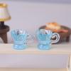 Taza Transpirable con Boca para Enjuague Bucal y Brillo Fino Tridimensional Taza de Hielo Taza de Enjuague Bucal Juguete de Comida Miniatura Casa de Muñecas Adornos Pequeños Resina Llavero Colgante DIY