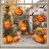 Nuevas Pegatinas de Ventana de Vidrio de Calabaza de Dibujos Animados para Halloween, Gato Negro, Caramelo, Murciélago Pegatinas Estáticas, Suministros de Decoración Festiva para Tiendas