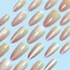 30 Piezas de Uñas Postizas Estilo Cat-Eye Dulce, Uñas Postizas Desmontables Modernas y Sencillas, Uñas Postizas Lindas y de Alta Gama