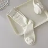 Calcetines Blancos Holgados para Mujer, Algodón Delgado Transpirable de Verano, Sin Costuras, Estilo Coreano, Hasta la Pantorrilla para Combinar con Zapatos Pequeños de Cuero, Calcetines de Verano para Mujer Estilo Ins