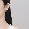 Moda Europea y Americana Exagerados Pendientes Grandes Elegantes de Cobre con Incrustaciones de Zircón para Mujer Pendientes de Diamantes de Doble Fila con Forma Geométrica Selección Transfronteriza