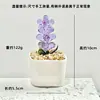 Adornos de Escritorio Hechos a Mano de Flor de Jacinto Suculento Esmaltado Decoración de Maceta de Planta Artificial de Vidrio Micro Paisaje Creativo
