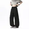 Pantalones deportivos casuales de talla grande estilo americano, pantalones rectos de pierna ancha para verano con retazos, pantalones de trabajo holgados de secado rápido para hombre