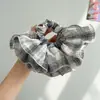 Elástico de Cabelo Xadrez Estilo Coreano Cor Nova Color-Blocking Suave Versátil para Penteado Diário e Uso como Acessório