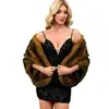 CI Transfronterizo P0252 Chal Imitación Piel Zorro Chal Grande para Mujer Capa Bufanda Vestido de Noche Europeo y Americano
