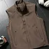 2026 Novo Colete Masculino de Primavera e Outono com Gola Alta Simples Fashionável Tendência Versátil Slim Fit Casual Confortável Simples