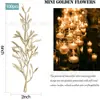 Centro de mesa flotante con rama dorada simulada Relleno Decoración de lugar de cena de bodas Flor de plástico