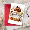 Tarjeta de felicitación de Acción de Gracias de compra directa transfronteriza con diseño divertido de pavo, tarjeta de mensaje de bendición festiva con sobre, regalo creativo de celebración