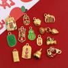 Colgante Zhaocaijin de estilo chino para Año Nuevo, aleación de aceite, con forma de gota, para pulsera, collar, accesorios, pequeño regalo